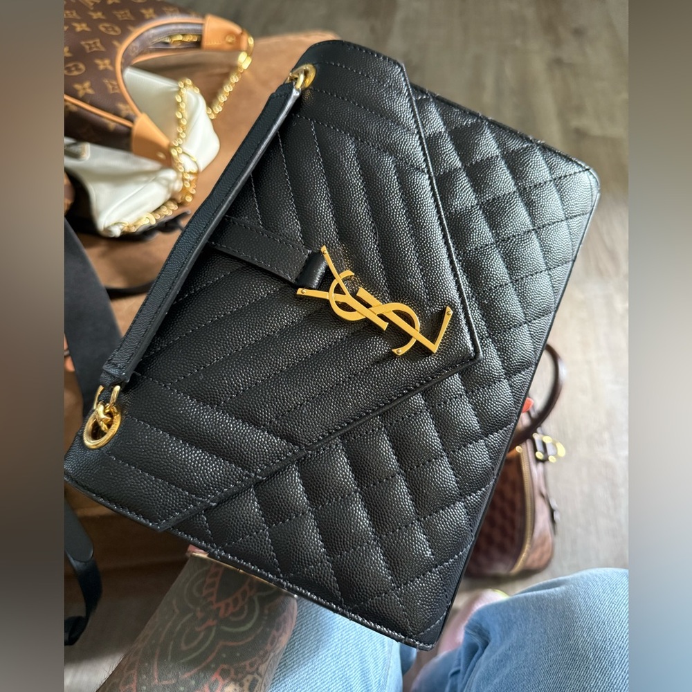 Yves Saint Laurent Black Quilted Clutch
